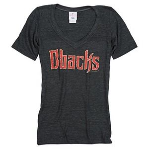 Women’s MLB Clssic Team V-Neck T-Shirt (Arizona Diamondbacks, Large)